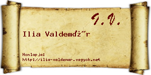 Ilia Valdemár névjegykártya